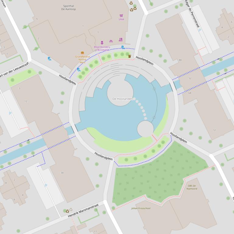 Kaart van het Hooilandplein.