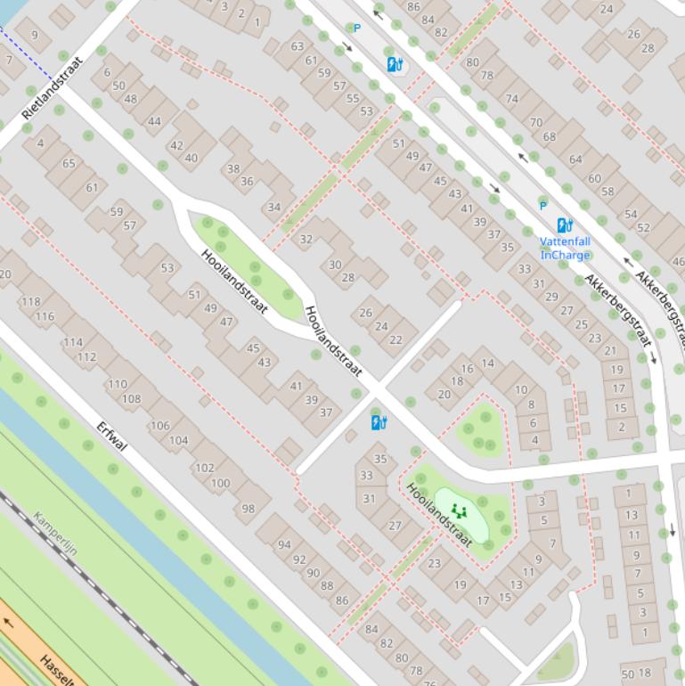 Kaart van de Hooilandstraat.