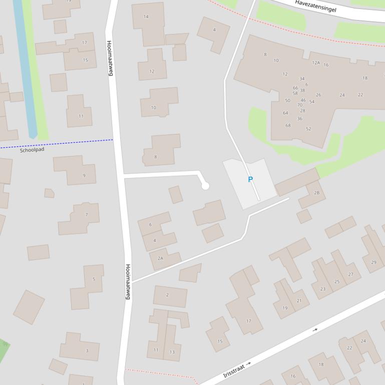 Kaart van de Hooimaatweg.