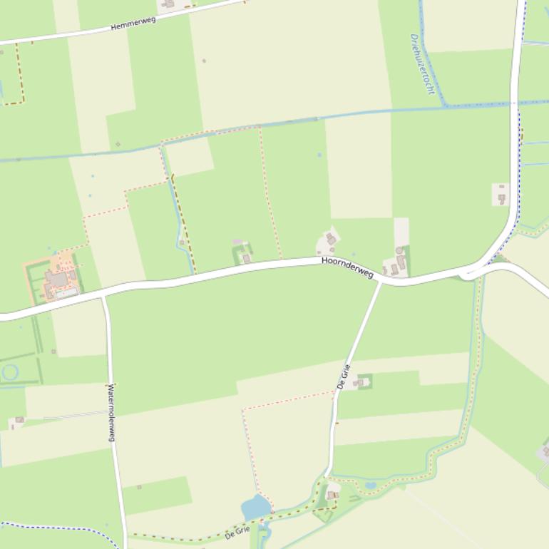 Kaart van de Hoornderweg.