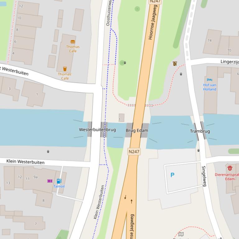 Kaart van de Hoornse Jaagweg.