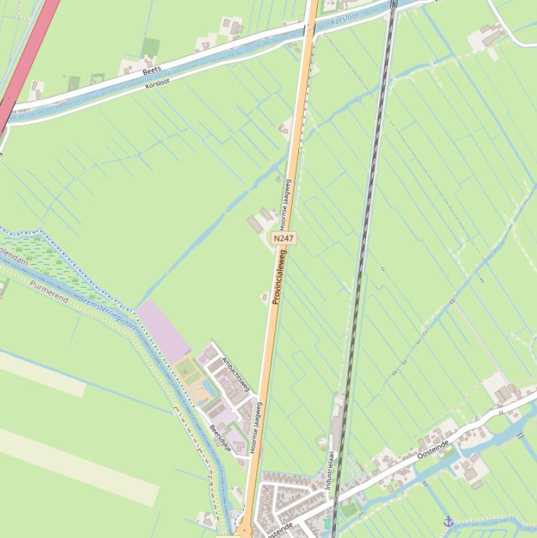 Kaart van de Hoornse Jaagweg.