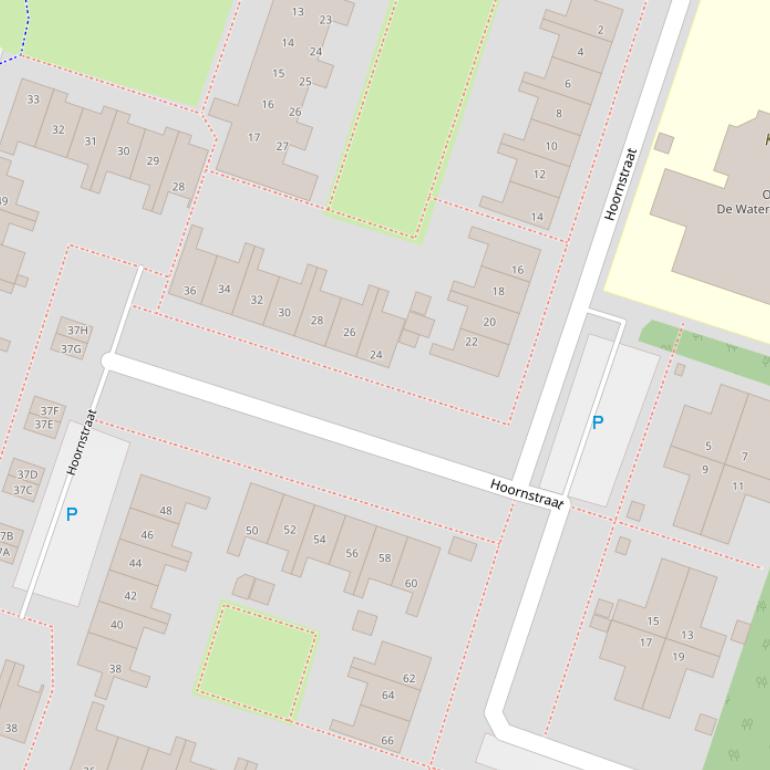 Kaart van de Hoornstraat.