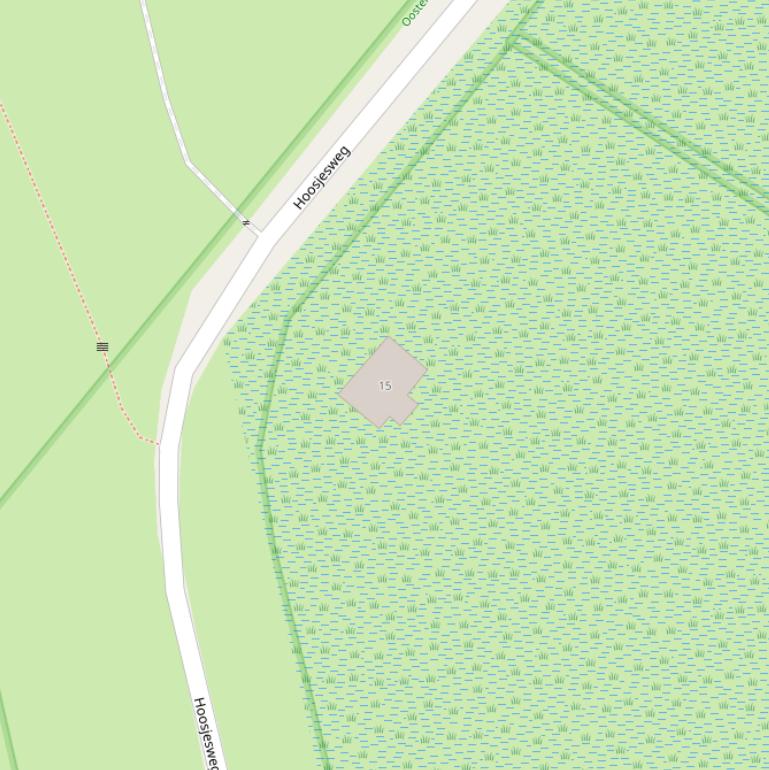 Kaart van de Hoosjesweg.