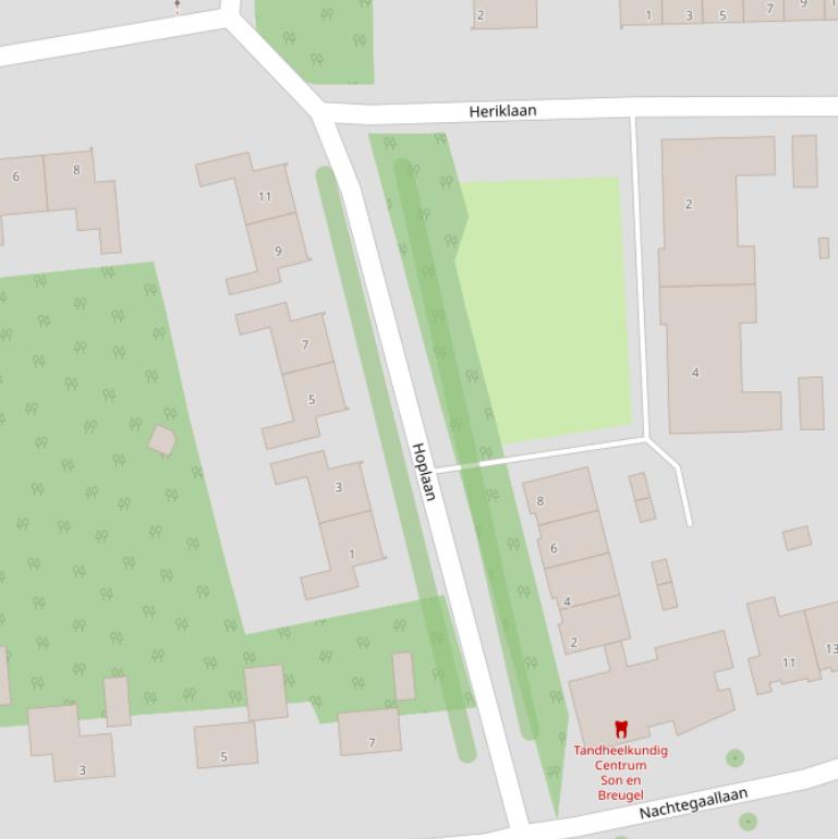 Kaart van de Hoplaan.