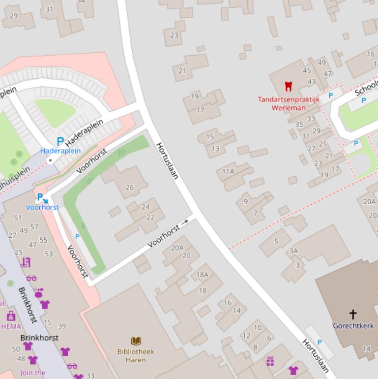 Kaart van de Hortuslaan.