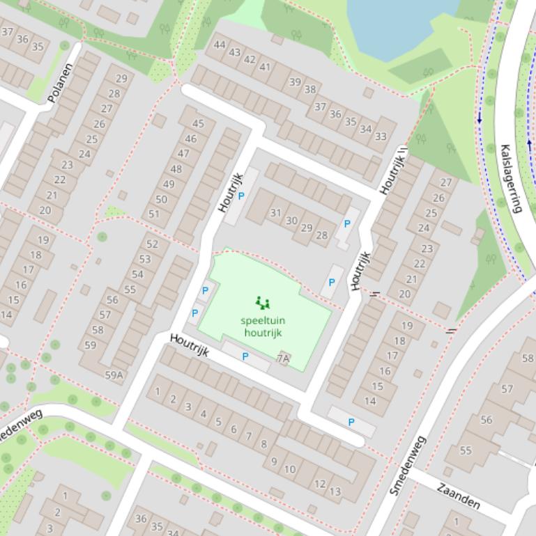 Kaart van  Houtrijk.