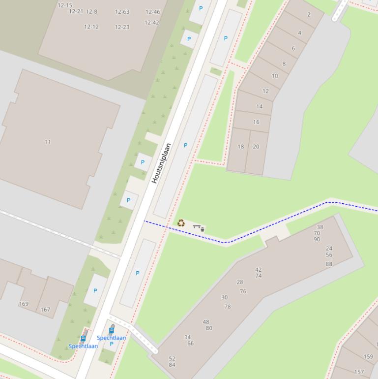 Kaart van de Houtsniplaan.
