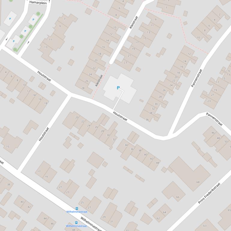 Kaart van de Houtstraat.