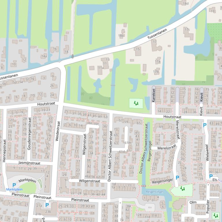 Kaart van de Houtstraat.