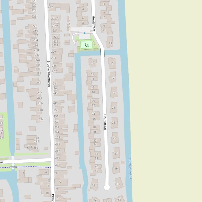 Kaart van de Houtstraat.