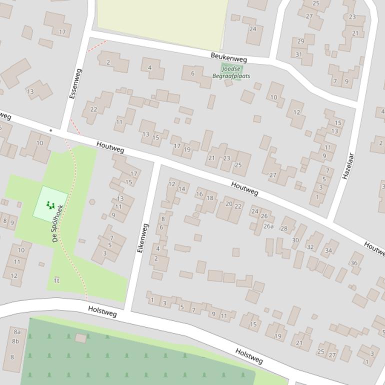Kaart van de Houtweg.