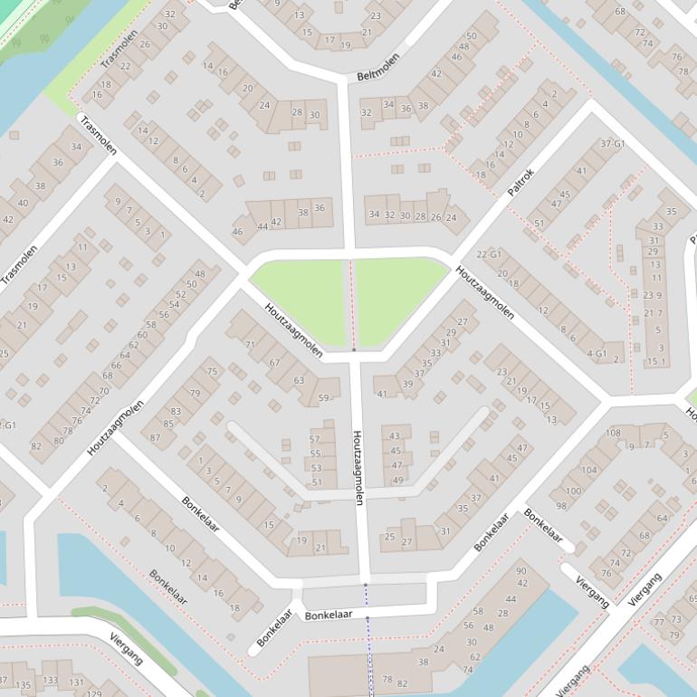 Kaart van  Houtzaagmolen.