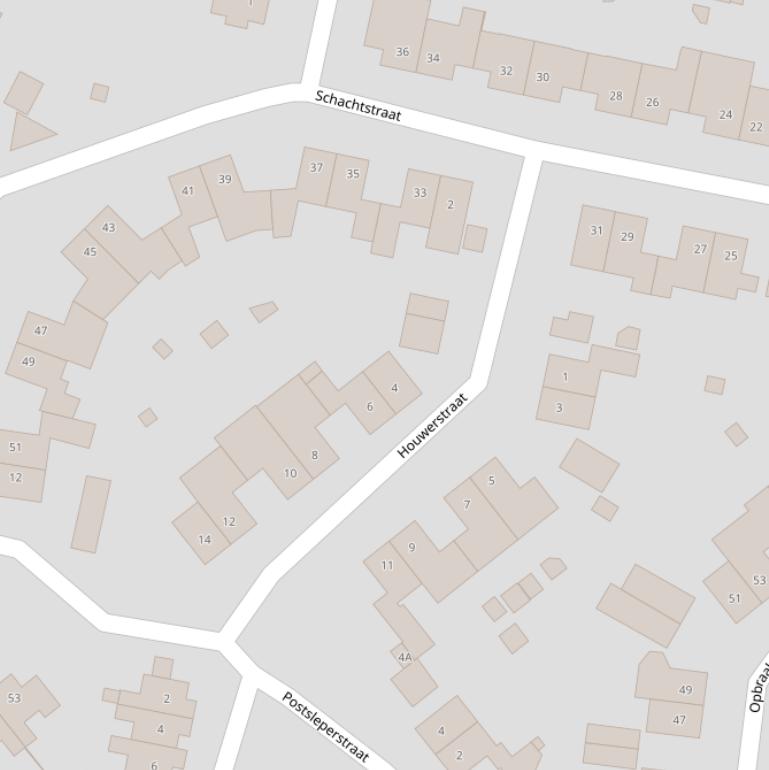 Kaart van de Houwerstraat.