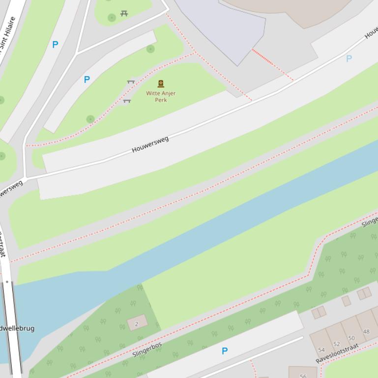 Kaart van de Houwersweg.