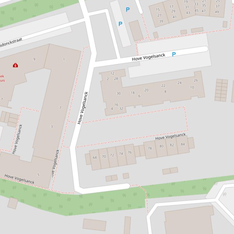 Kaart van  Hove Vogelsanck.