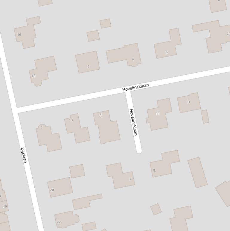 Kaart van de Hovelincklaan.