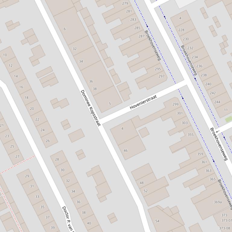 Kaart van de Hovenierstraat.