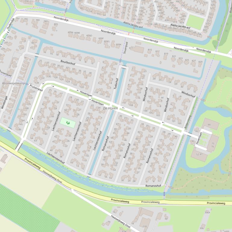 Kaart van de Hovenlaan.