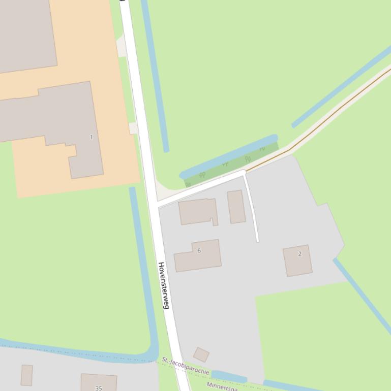 Kaart van de Hovensterweg.