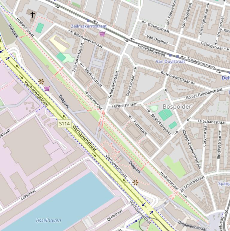 Kaart van de Hudsonstraat.