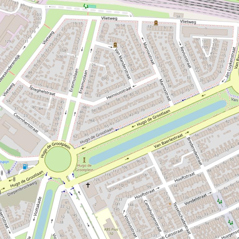 Kaart van  Hugo de Grootlaan.