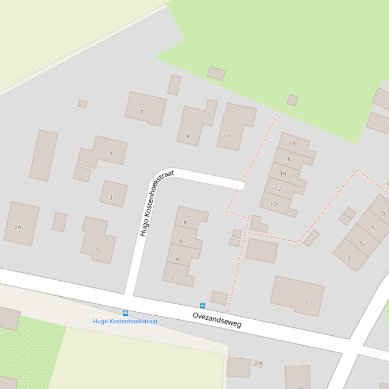 Kaart van de Hugo Kostenhoekstraat.