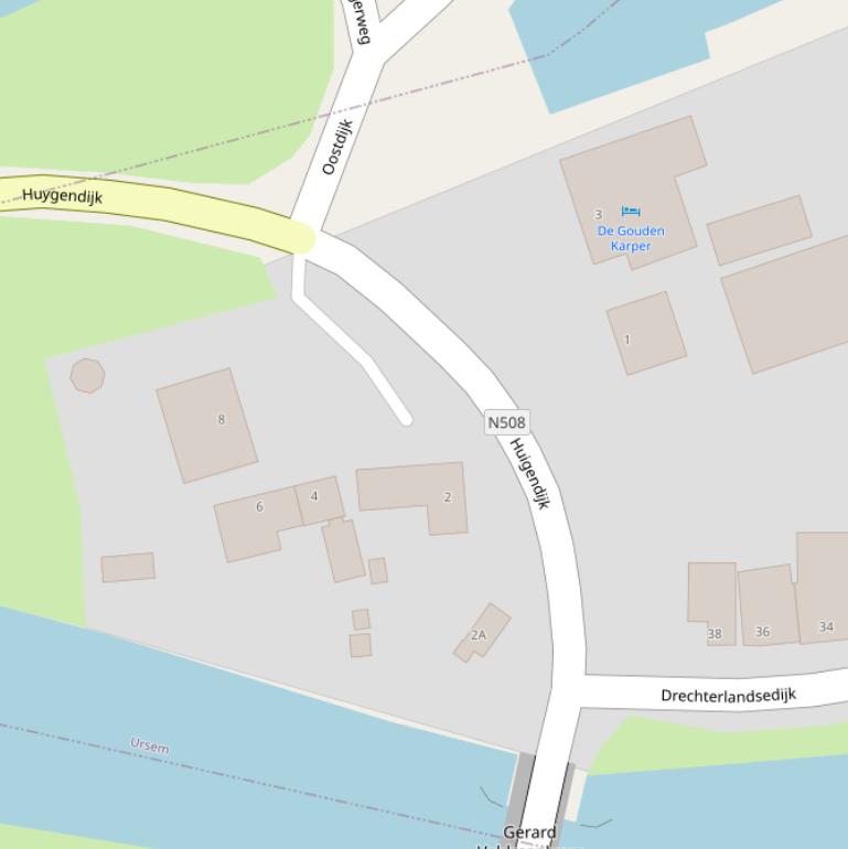 Kaart van de Huigendijk.