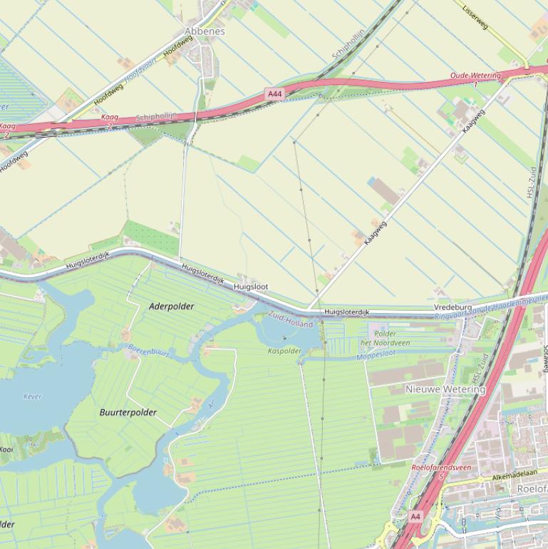 Kaart van de Huigsloterdijk.