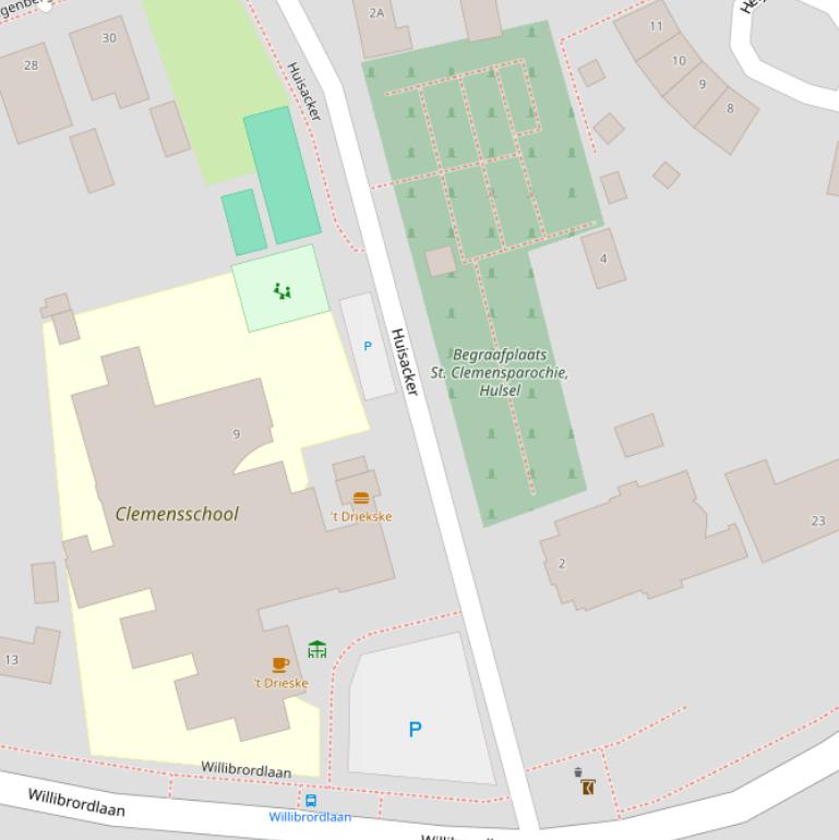 Kaart van  Huisacker.