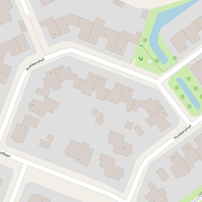 Kaart van de Huiskenshof.