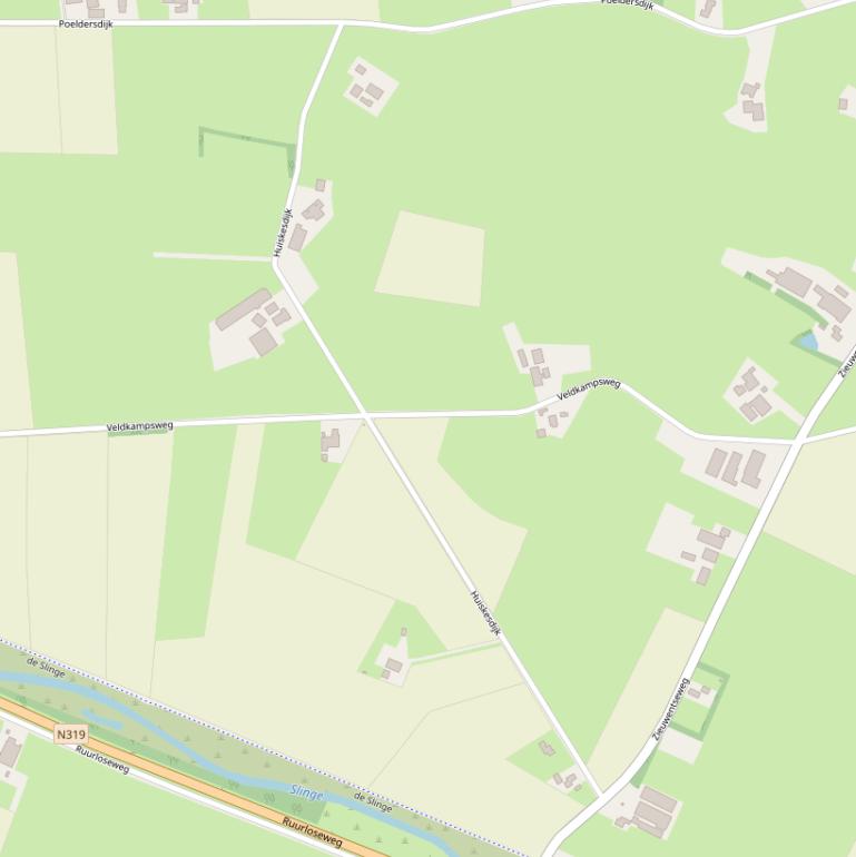 Kaart van de Huiskesdijk.