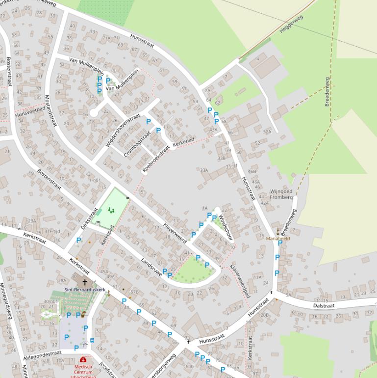 Kaart van de Hunsstraat.