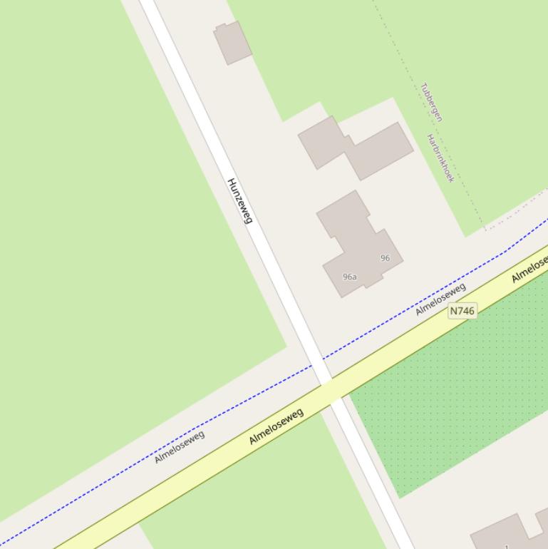 Kaart van de Hunzeweg.