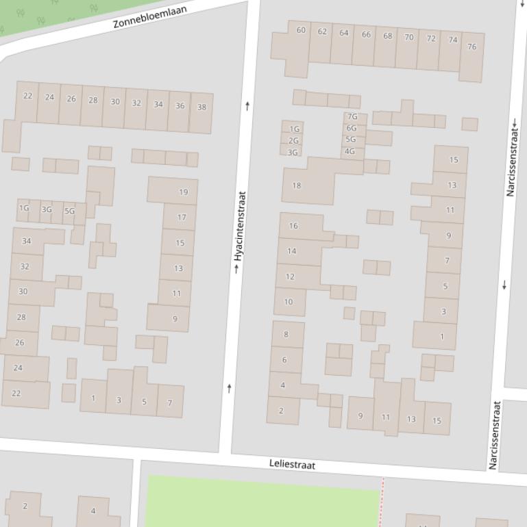 Kaart van de Hyacintenstraat.