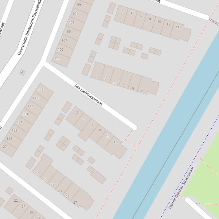 Kaart van de Ida Liefrinckstraat.