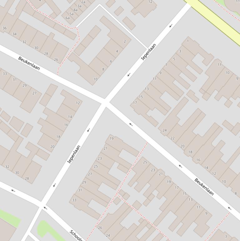 Kaart van de Iepenlaan.