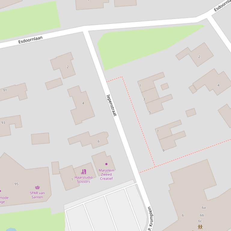 Kaart van de Iepenstraat.