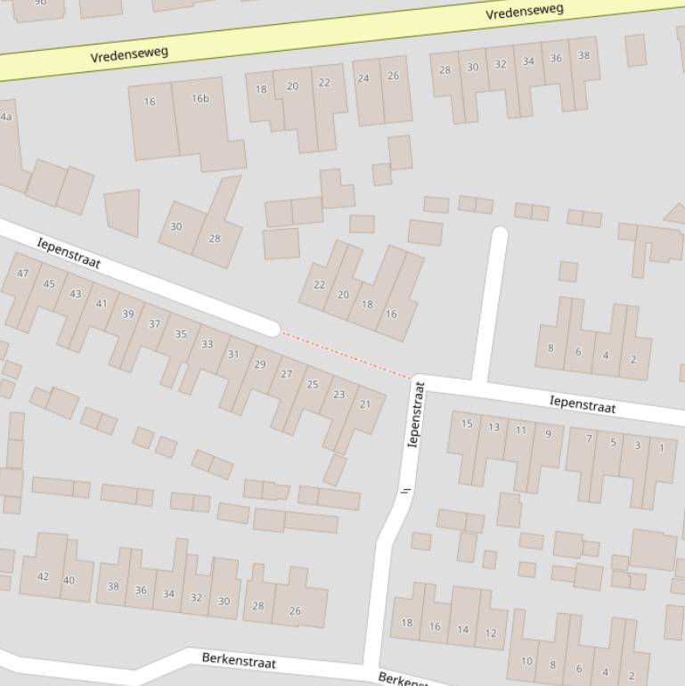 Kaart van de Iepenstraat.