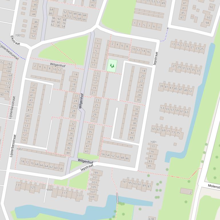 Kaart van de Iepstraat.