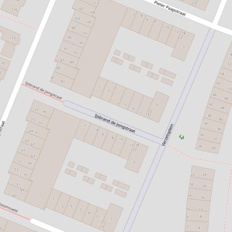 Kaart van  IJsbrand de Jongstraat.