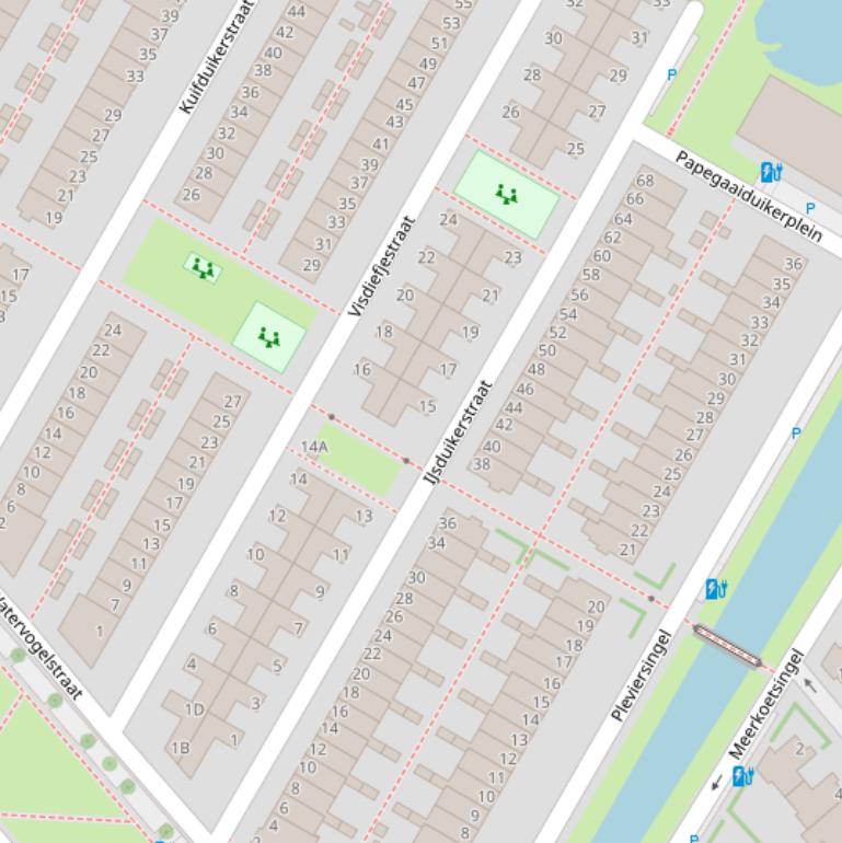 Kaart van de IJsduikerstraat.