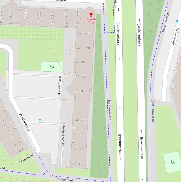 Kaart van de IJsselmeerlaan.