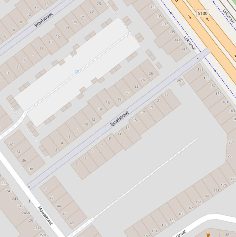 Kaart van de IJsselstraat.