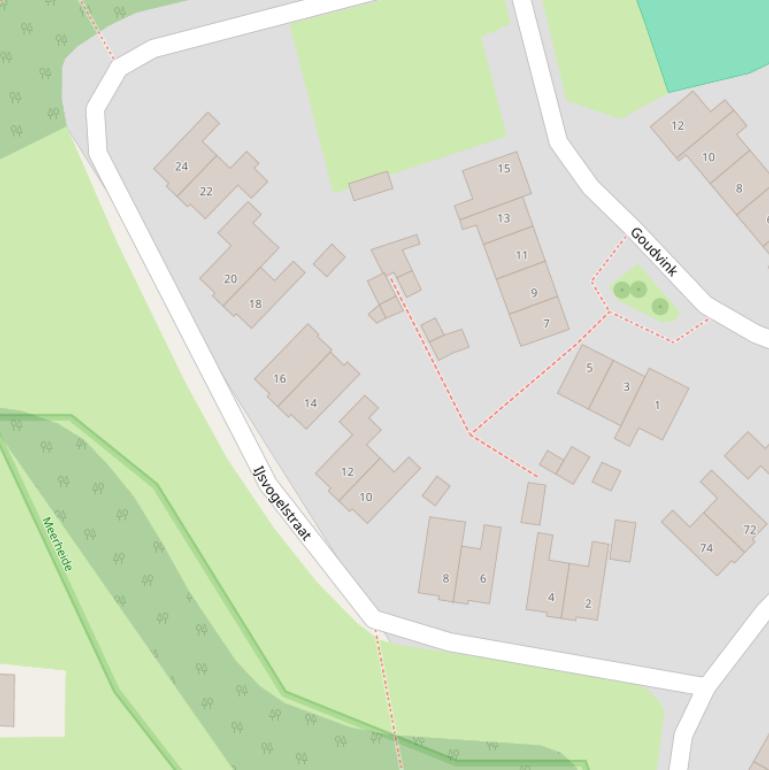 Kaart van de IJsvogelstraat.