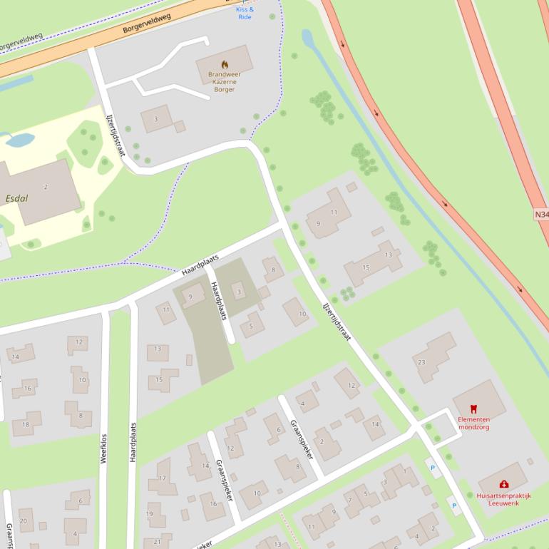 Kaart van de IJzertijdstraat.