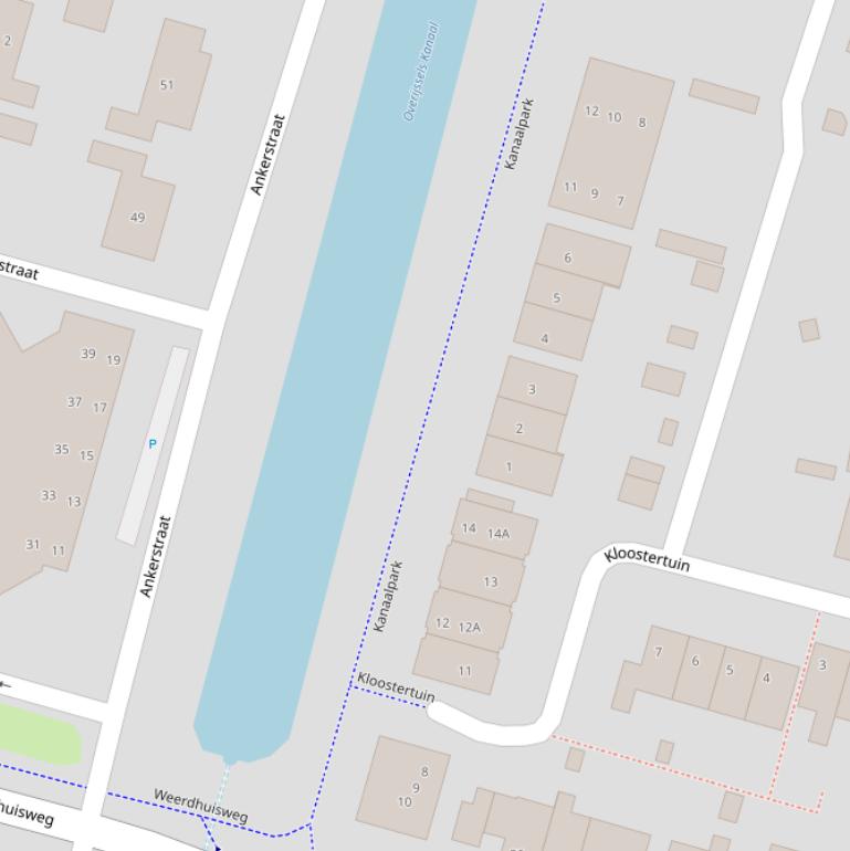 Kaart van de Industriestraat.