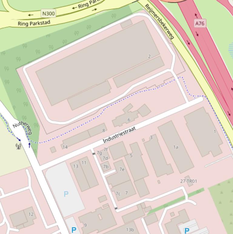 Kaart van de Industriestraat.