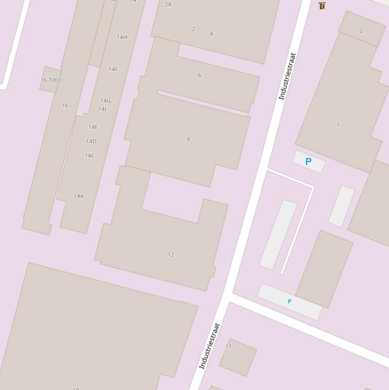 Kaart van de Industriestraat.