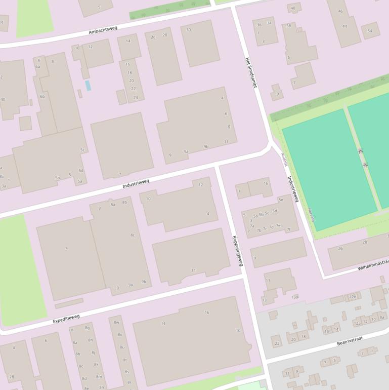 Kaart van de Industrieweg.